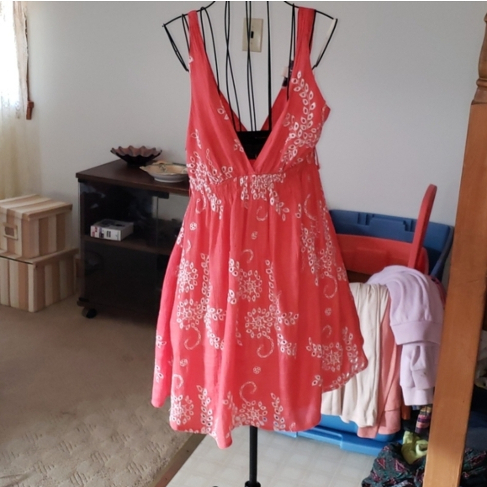 Y2K Bebe Salmon Spring Dress - Picture 1 of 4